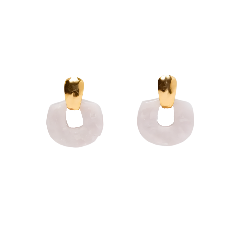 Acetate Plate Pink Earrings