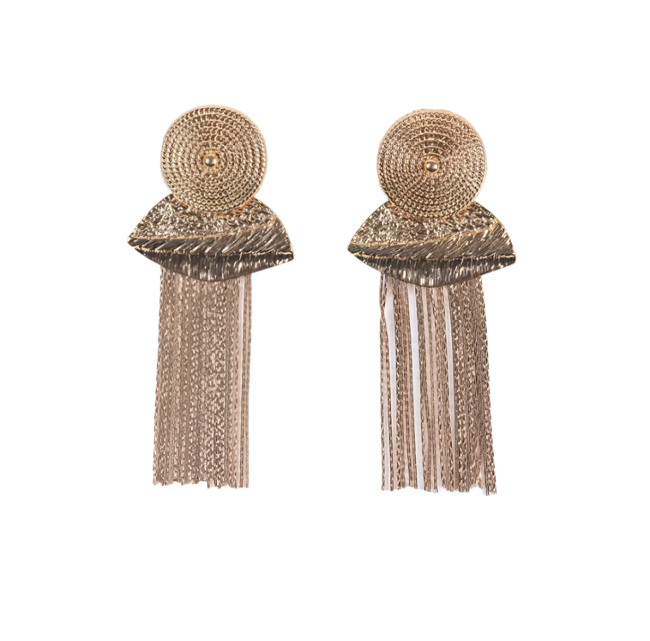 Gold Tassel Earrings.