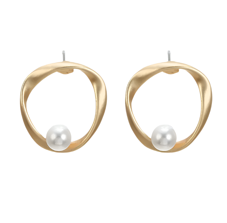Round Pearl Earrings