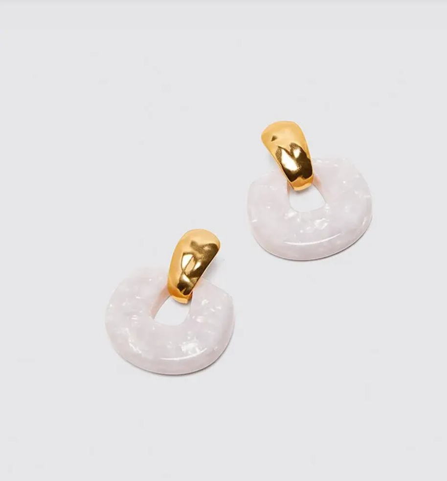 Acetate Plate Pink Earrings