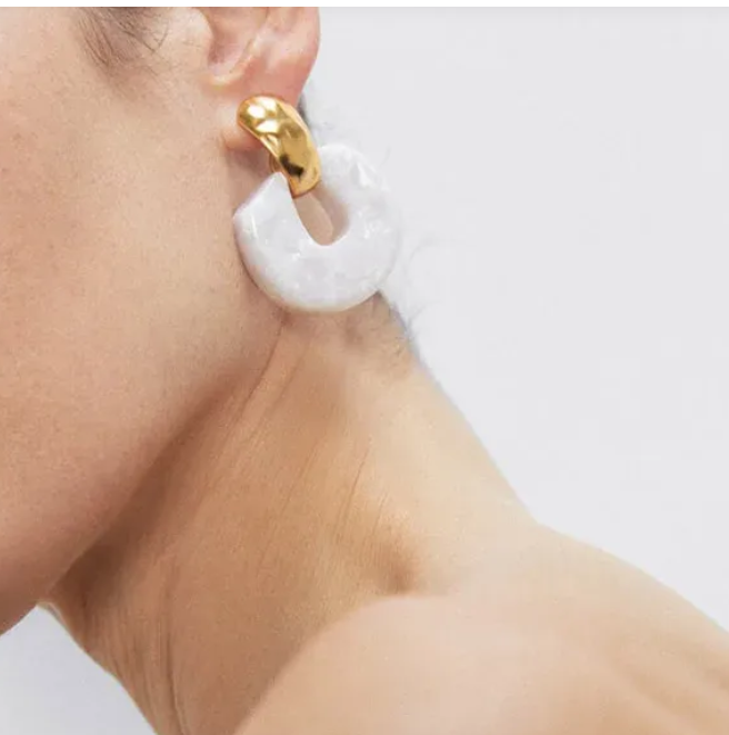 Acetate Plate Pink Earrings
