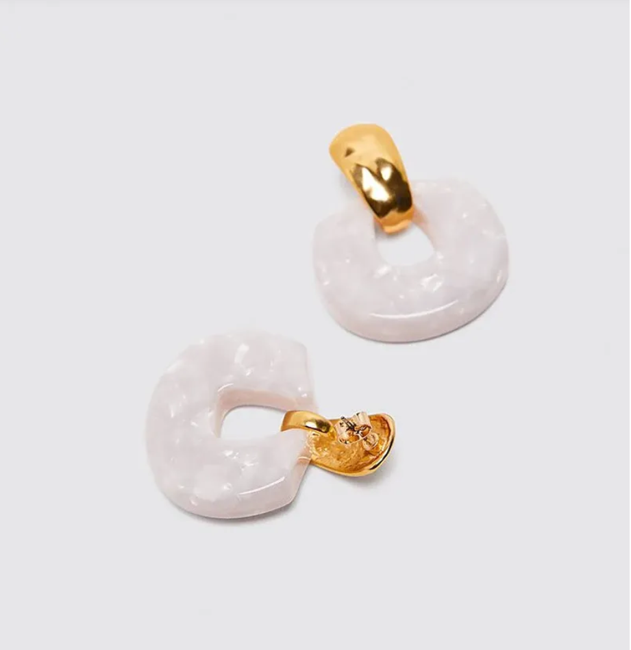 Acetate Plate Pink Earrings