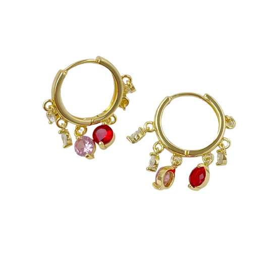 Temperament Rhinestone Pink Earring